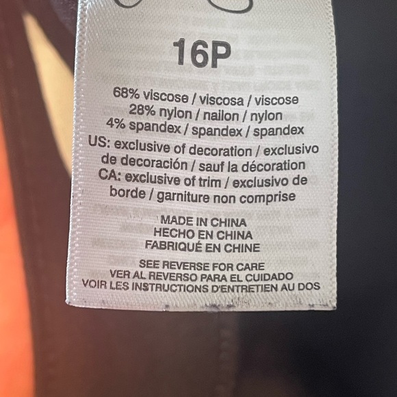 Jessica Simpson Kiss Me Skinny Black Pants 16P Petite Viscose Blend Stretch - Picture 6 of 8